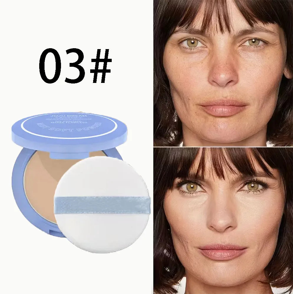 Silk Soft Pressed Powder OilControl Smooth Cake Makeup Lightweight Mist Matte Powder full Coverage Concealer Last Setting Powder