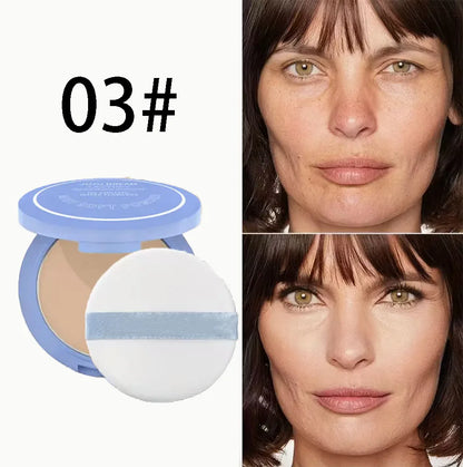 Silk Soft Pressed Powder OilControl Smooth Cake Makeup Lightweight Mist Matte Powder full Coverage Concealer Last Setting Powder