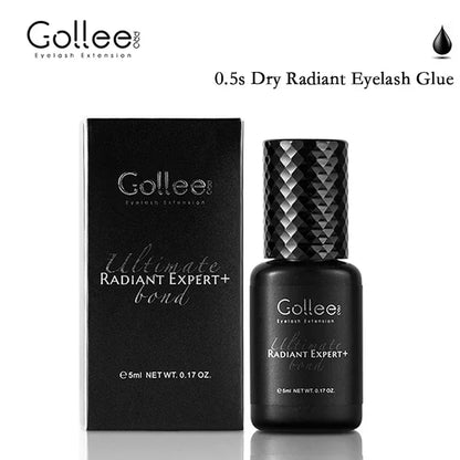 Gollee 1s Dry Eyelashes Adhesive Mixed Floral Fragrance Eyelash Extension Glue with Bonder Glue Lash Accelerator Waterproof Bond