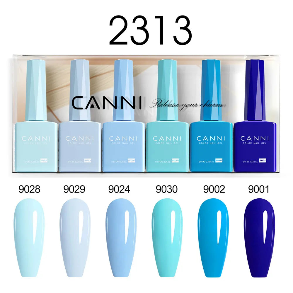 6pcs*9ml CANNI HEMA FREE Nail Gel Polish Set Gorgeous Color Semi Permanent Pigmented Painting Gel Soak off UV LED Gel Nails Kit