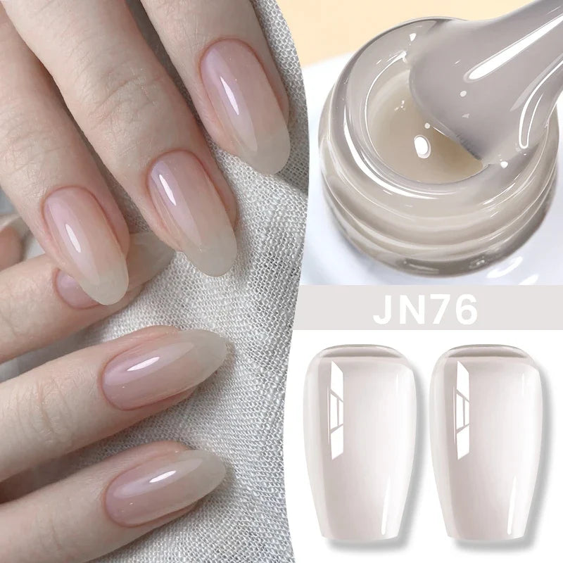 BORN PRETTY Milky White Jelly Nude Gel Nail Polish 10ml White Translucent Soak Off Gel Vernis Semi Permanent Need UV Light Cure