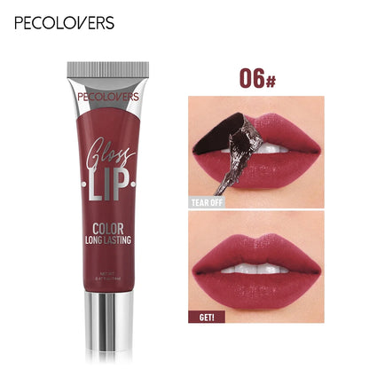 Tear-Off Lip Glaze 6 Colors Peel-Off Liquid Lipstick Waterproof Long Lasting Moisturizing Matte Red Lip Gloss Beauty Cosmetics