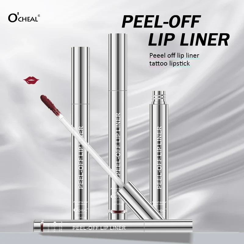 O'CHEAL Peel Off Lip Lip Liner Long-Lasting Lip Gloss High Color Rendering Tear-off 6 Color Waterproof  Matte Lip liner Makeup