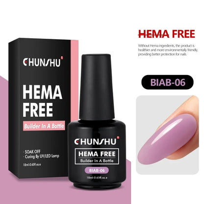CHUNSHU Hema FREE Construction UV Gel 18ml Builder Nail Gel In A Bottle Semi Permanent Thick Rubber Base Gel Extension Nails Art