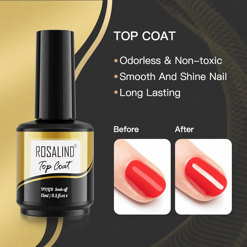 ROSALIND 7ml/15ml Summer Green Gel Nail Polish Semi Permanent Nail Art Manicure Soak Off Top Base Matt Hybrid Varnishes UV Gel