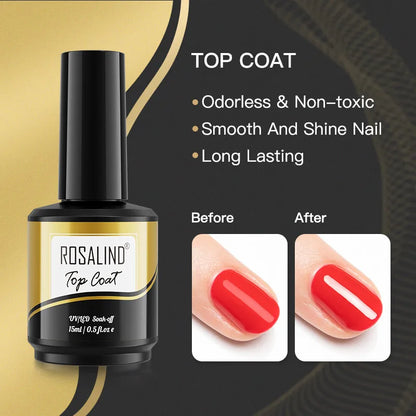 ROSALIND 7ml/15ml Summer Green Gel Nail Polish Semi Permanent Nail Art Manicure Soak Off Top Base Matt Hybrid Varnishes UV Gel