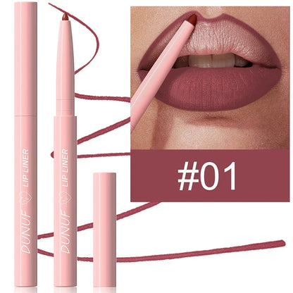 Velvet Matte Lip Liners Pencil Lipstick Makeup Soft Nude Red Brown Tint Lip Stain Waterproof Plumping Lip Outline Contour Makeup