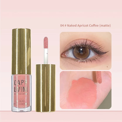 Cappuvini Liquid Eyeshadow Matte Pearlescent Fine Sparkling Long-Lasting Makeup Eye Shadow Highlighter