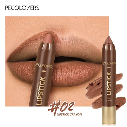 2In1 Matte Lipstick Pencil Waterproof Long Lasting Lip Brown Velvet Lip Liner Pen Lips Makeup Women Cosmetics