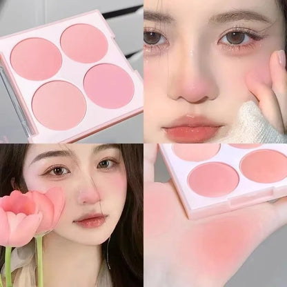 Vibrant Girl Ice Cream Four-Color Blush; Brightening, Natural Bare Makeup Effect, Pigmented, Matte, Fine Texture