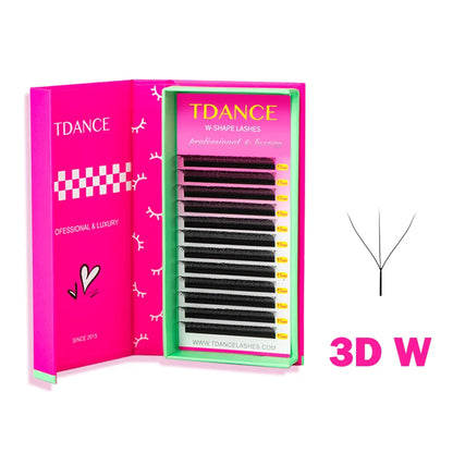 TDANCE W Shape Lash Soft Handmade 3d 4d 5d 6d 8d Premade Volume Fan C D 0.07MM Eyelashes Extension