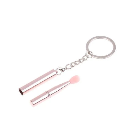 [L&P]1pcs Multifunctional Silicone Lip Brush Portable With Cover Keychain Dustproof Lipstick Lipstick Brush Eye Shadow