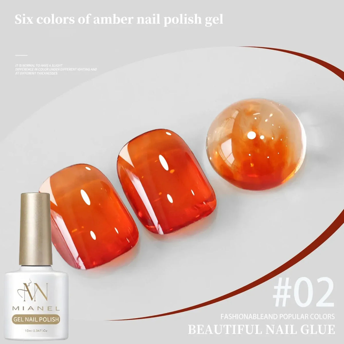 MIANEL 10ML Brown Amber Series Jelly Gel Nail Polish 2026 New Popular Ice Clear Caramel Nail Polish Black Nails 1-6pcs