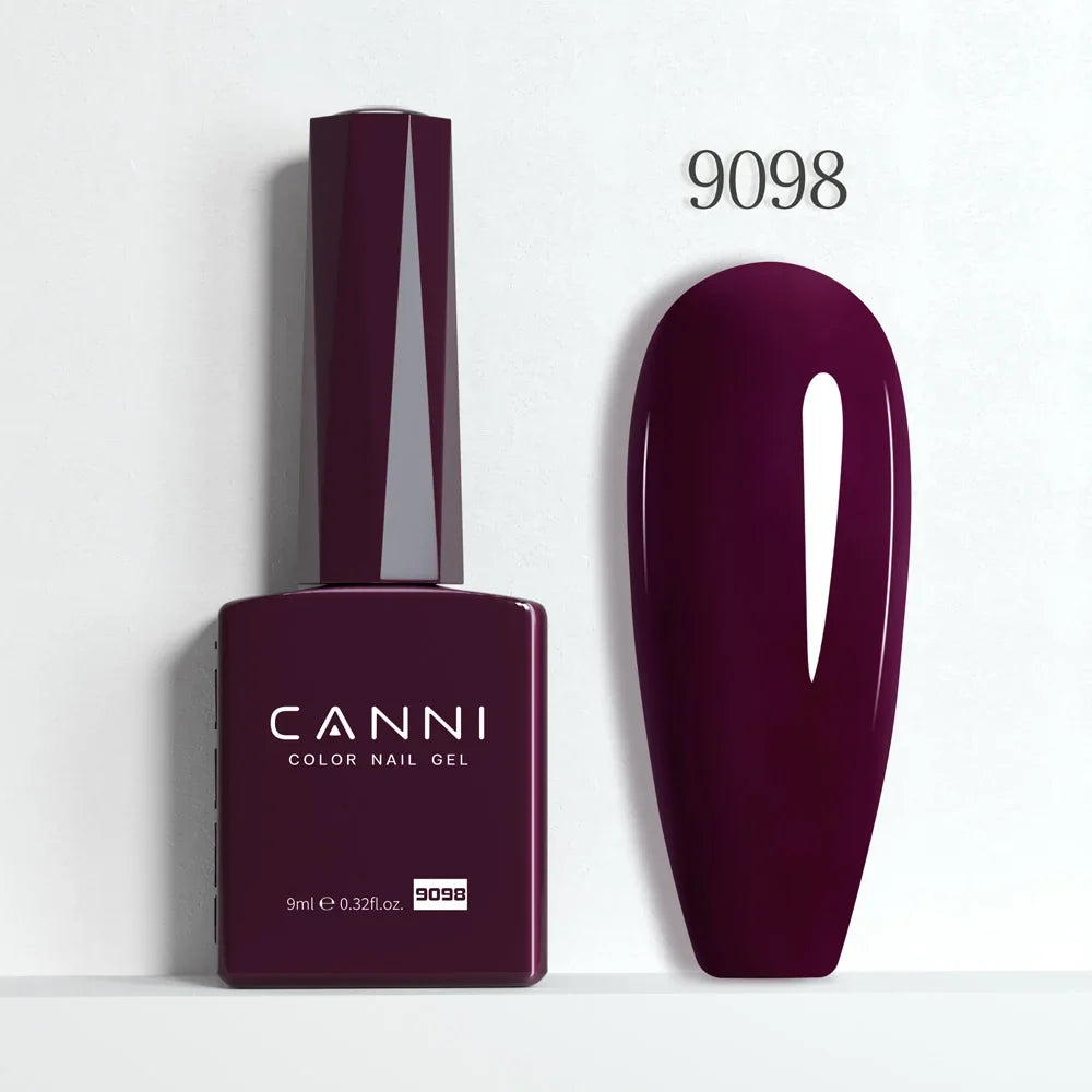CANNI Hema Free Nail Gel Polish Fall Color Collection Semi Permanent Diamong Long Wear Top Coat Red Gorgeous JellyNude Color 9ml