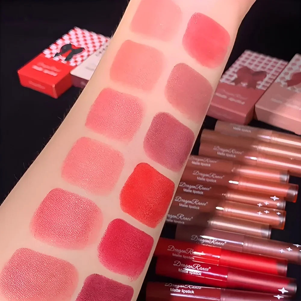 Nude Matte Lipstick Waterproof Lip Sticks Not Fading Sexy Red Velvet Lipsticks for Women Make Up Long Lasting Lip Cosmetics
