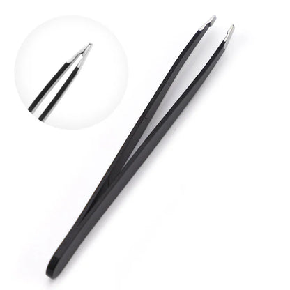 Precision Stainless Steel Tweezers Hair Puller with Slanted Tip Easy to Groom Hair and Eyebrows - Eyebrow Tweezers Beauty Tool