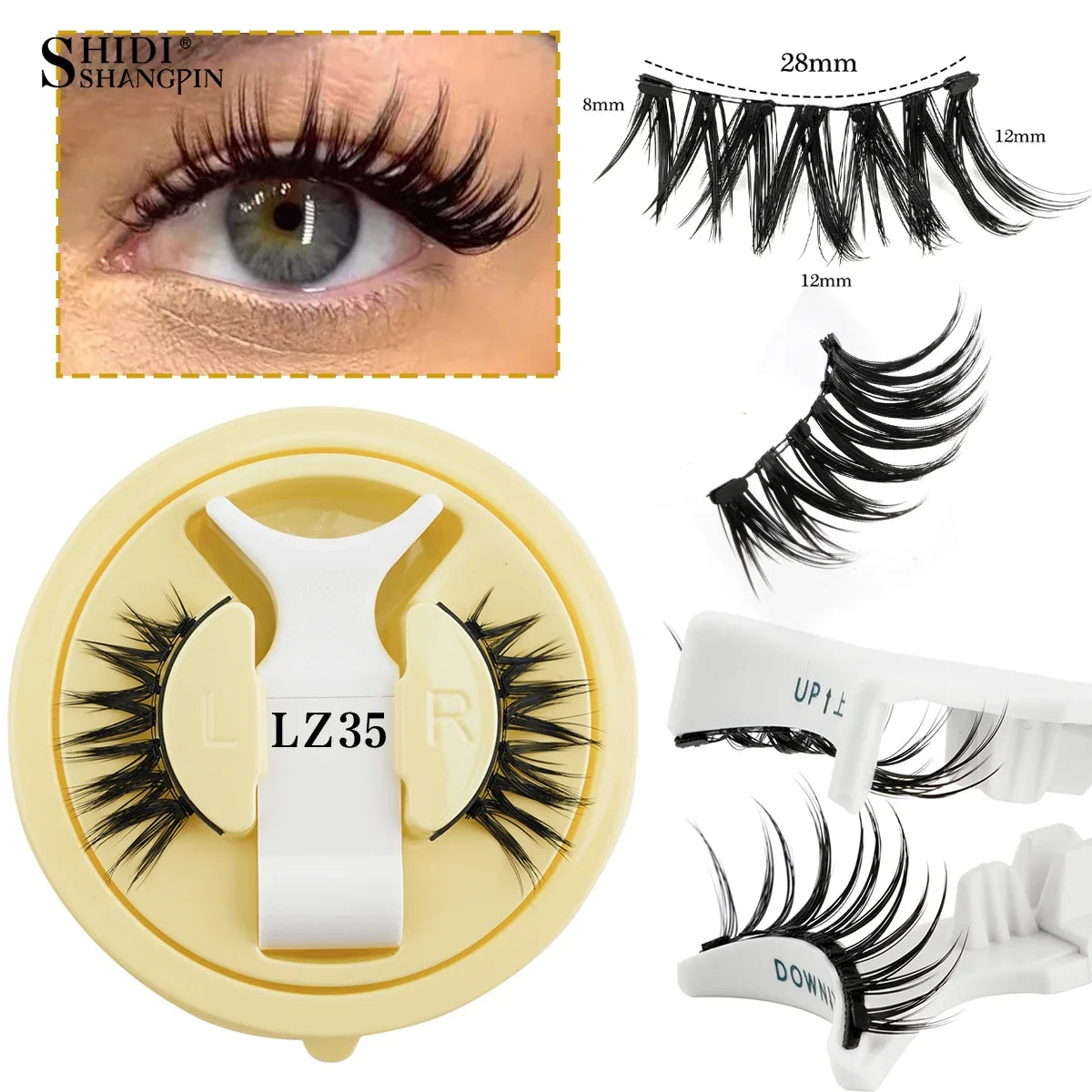 Magnetic Eyelashes 1/2 Pairs Handmade 3D Mink Lashes Reusable False Eyelashes Set Natural Long Fake Eyelash Makeup Tweezers Tool