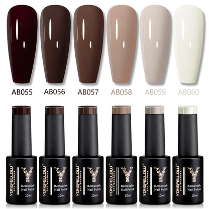 YOKEFELLOW 2022 New Color 10ML Nail Gel Polish Semi Permanent Gel Varnish Base Top Coat 122 Soak Off Colors Organic Nail Varnish