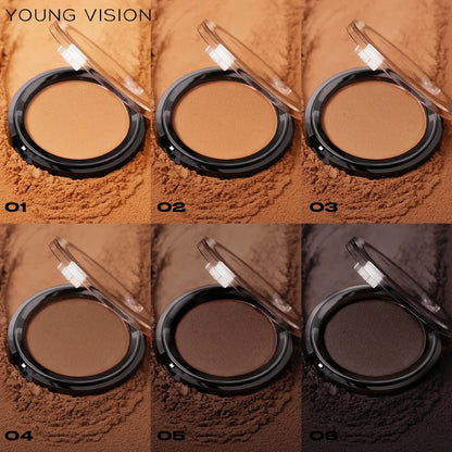 Woman makeup 6-Color Matte Bronze Powder Velvety Smooth Natural Setting Powder Makeup