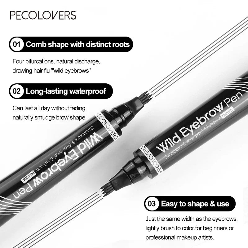 Eyebrows Pen Eyebrow Tattoo Waterproof Liquid Black Eye Brow Makeup Pencil Microblading