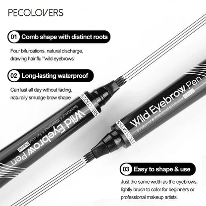 Eyebrows Pen Eyebrow Tattoo Waterproof Liquid Black Eye Brow Makeup Pencil Microblading
