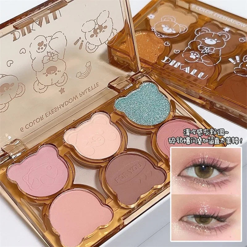 6 Colors Matte Eyeshadow Palette Fine Shimmering Pearlescent Smoky Gray Red Black Eye Shadow Wine Red Eye Makeup Wholesale