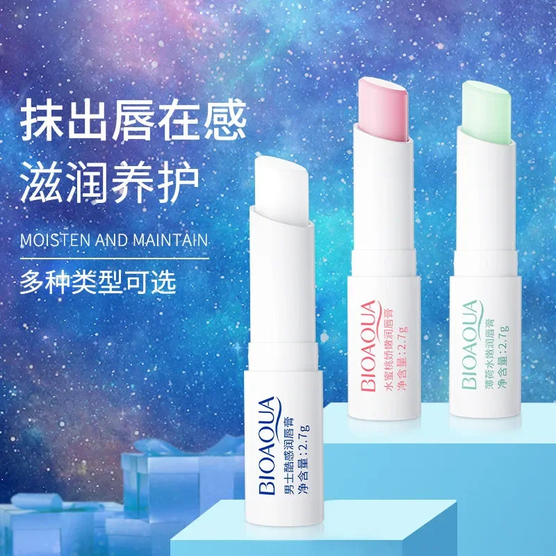 BIOAQUA Natural Aloe Moisturizing Lip Balm Colorless Refine Repair Lip Wrinkles for Woman Winter Lip Care 1 Pcs