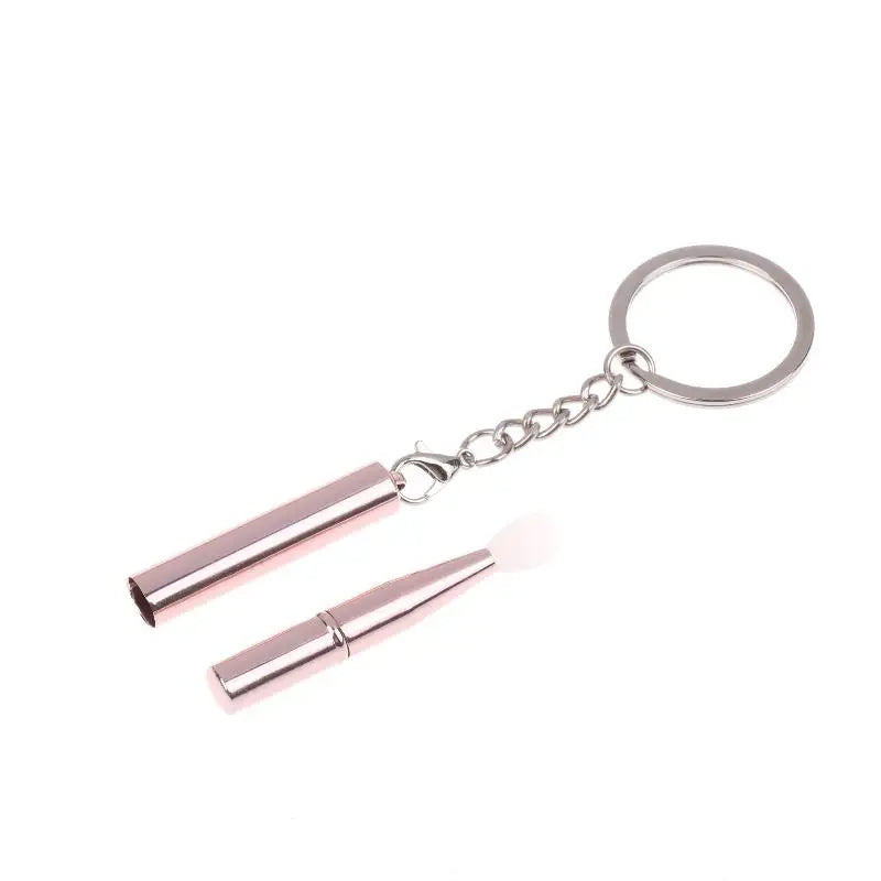 [L&P]1pcs Multifunctional Silicone Lip Brush Portable With Cover Keychain Dustproof Lipstick Lipstick Brush Eye Shadow