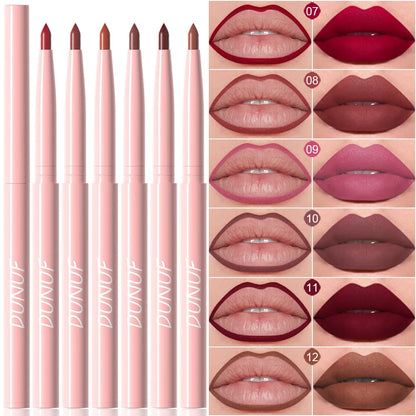 6pcs Matte Lip Liner Set Nude Brown Rose Red Waterproof Long Lasting Rotatable Lip Pencil Smooth Pigmented Kit