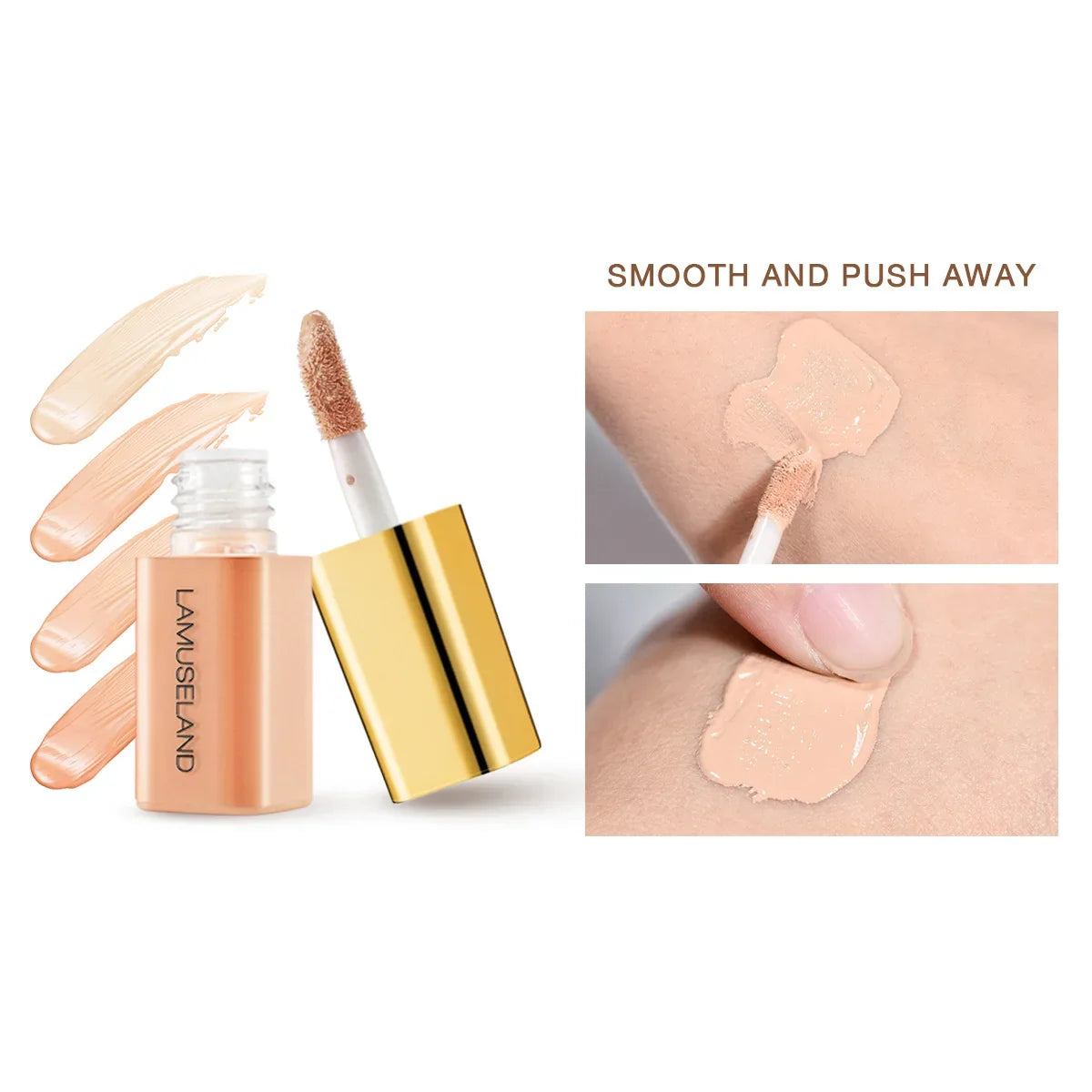 Wheat Tone Moisturizing Liquid Concealer Oil Control Invisible Full Coverage Pores Dark Circles Ivory Foundation Cream Makeup