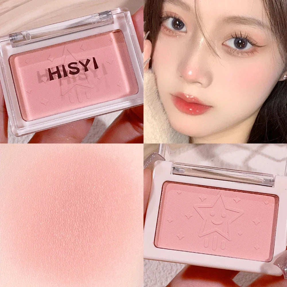 Smart, clear, monochrome blush matte, natural whitening, brightening cheeks, purple nude makeup, fine flash rouge