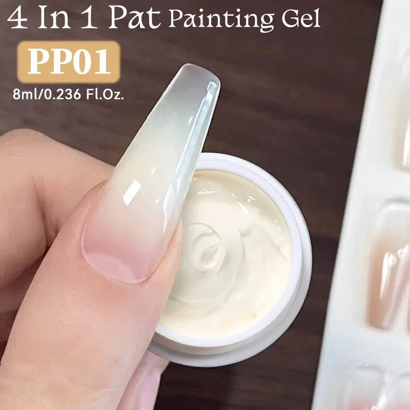UR SUGAR 4 In 1 Pat Painting Gel Nail Nude Pink Color Painting Liner Nail Art Used For Gradient Cover Edge Nail Stamping Pattern