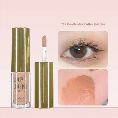 Cappuvini Liquid Eyeshadow Matte Pearlescent Fine Sparkling Long-Lasting Makeup Eye Shadow Highlighter