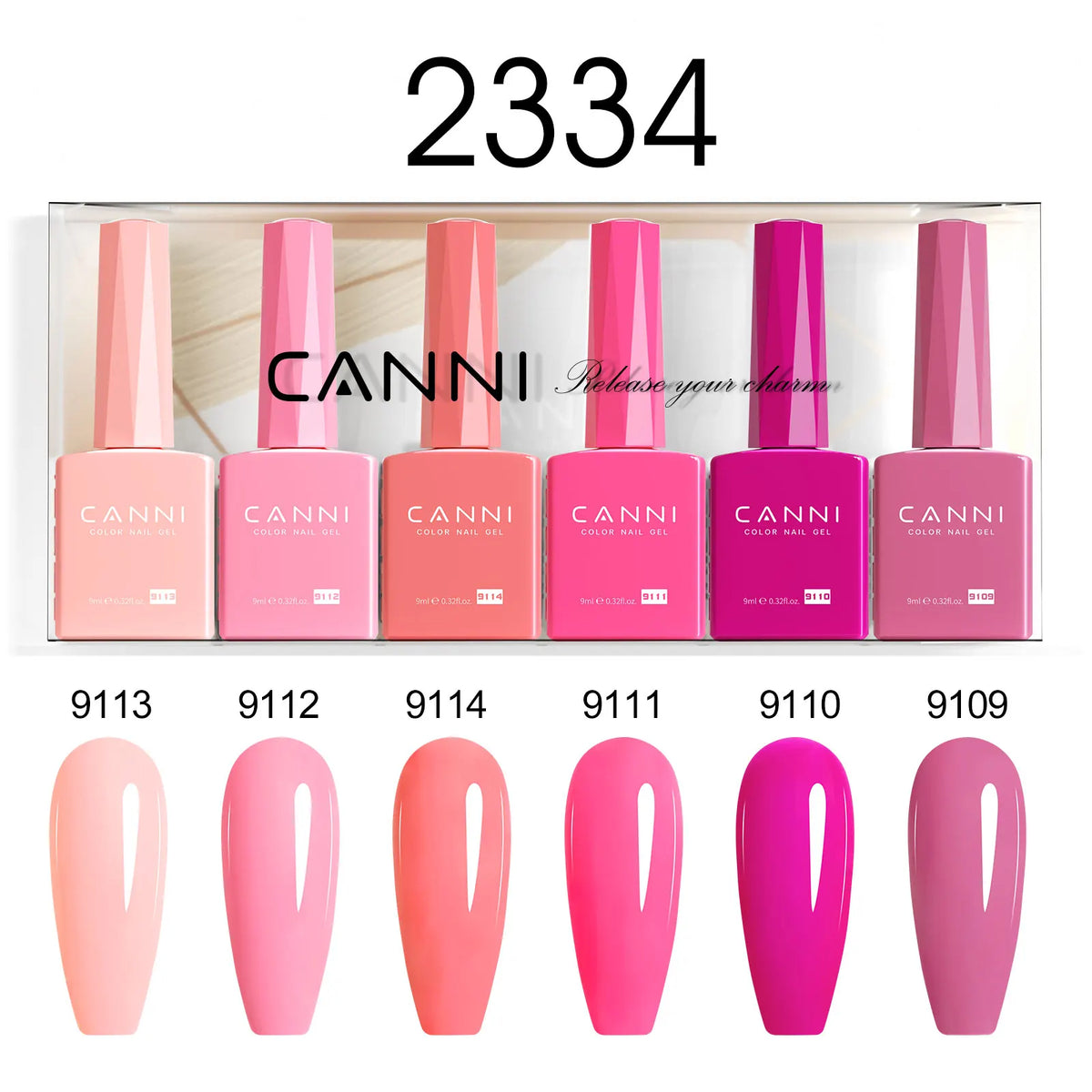 6pcs*9ml CANNI Nail Gel Polish Kit HEMA FREE Jade Jelly Nude Jelly Pink VIP Kit Christmas Gift French Nail Design Natural Color