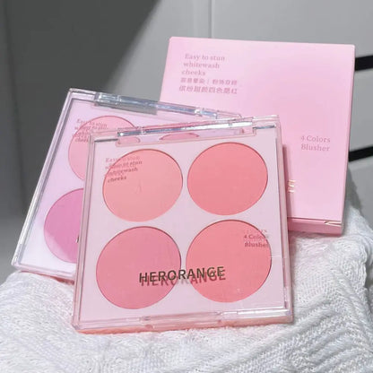 4 Colors Blush Powder Face Makeup Set Mixed Sweet Warm Colors Matte Cheek Powder Facial Beauty Cosmetic Makeup Blush
