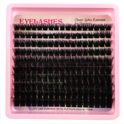 10Row 40D-200D 5D Fluffy Thick Lashes Clusters 10-18mmMix Wispy Individual Lashes Extensions Clusters DIY Makeup False Eyelashes
