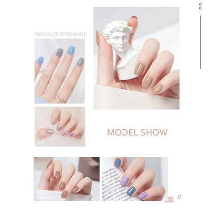 10ml Water-based Nail Polish Long Lasting Tearable Quick Dry No Bake Semi-permanent Varnish DIY Fashion Manicure 40 Color
