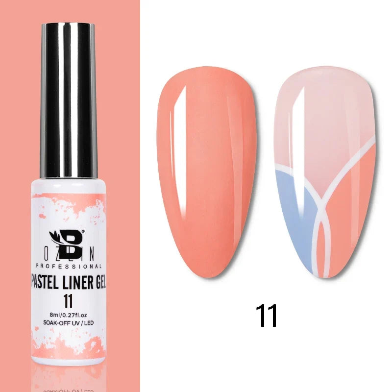 5ML Gold Silver Metallic Liner Paint Gel Polish Chrome Mirror Metal Effect Super Bright French UV LED Semi Permanent Nail Gel