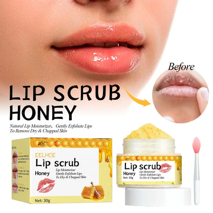 EELHOE Pink Lips Scrub Exfoliator Dead Skin Removal Lightening Fade Lip Lines Anti Dryness Moisturizing Makeup Lip Care Products
