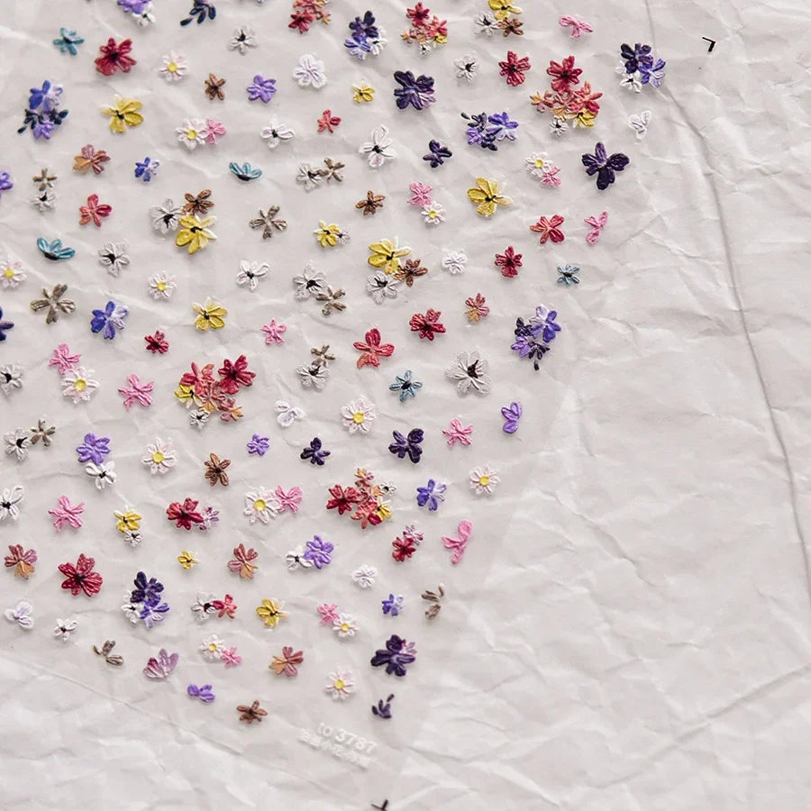 1pcs Dream Flower Window Shell Light Nail Art Stickers Japanese Flower Self Adhesive Stickers Press On Nails Decoration Decals