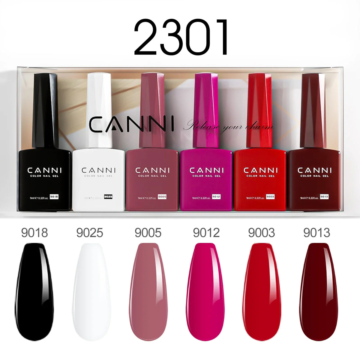 6pcs*9ml CANNI HEMA FREE Nail Gel Polish Set Gorgeous Color Semi Permanent Pigmented Painting Gel Soak off UV LED Gel Nails Kit