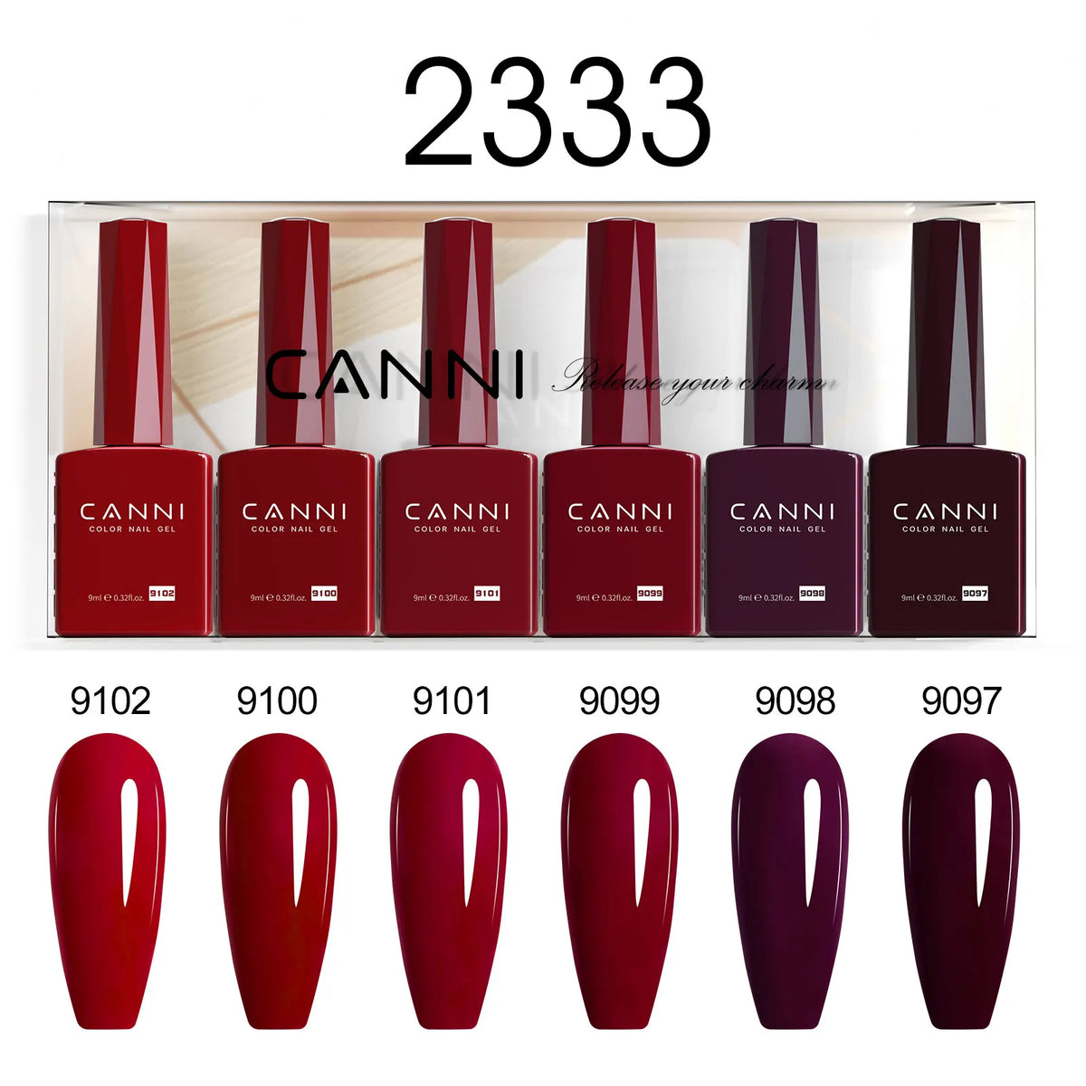 6pcs*9ml CANNI HEMA FREE Nail Gel Polish Set Gorgeous Color Semi Permanent Pigmented Painting Gel Soak off UV LED Gel Nails Kit