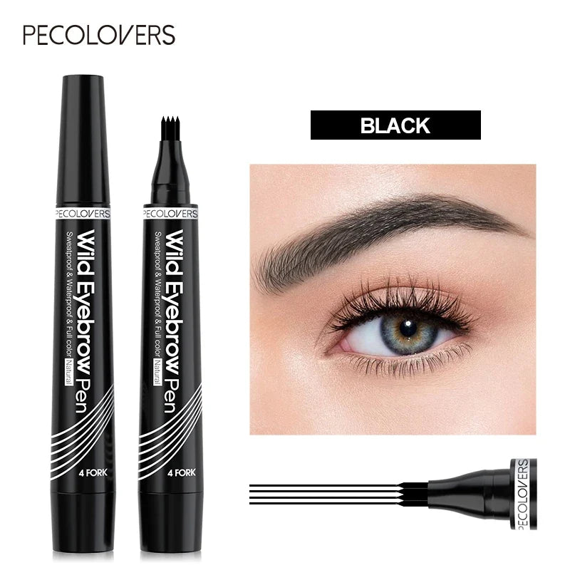 Eyebrows Pen Eyebrow Tattoo Waterproof Liquid Black Eye Brow Makeup Pencil Microblading