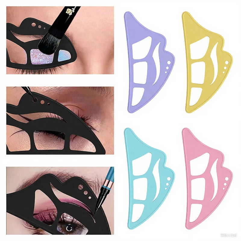 2pcs Silicone Eye Makeup Stencil Set Eyeshadow Auxiliary Tools for Novices Eyebrow & Under-Eye Liner Template Makeup Accessories