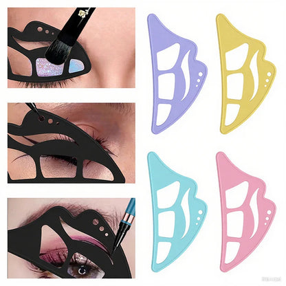 2pcs Silicone Eye Makeup Stencil Set Eyeshadow Auxiliary Tools for Novices Eyebrow & Under-Eye Liner Template Makeup Accessories