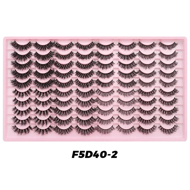 DINGSEN 40 pairs Volume Strip Lashes Faux Mink False Eyelashes Kit Cosmetics Soft Fake Volume Eyelash Extensions Wholesale