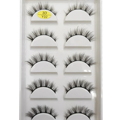 5 Pairs Natural 3D Mink False Eyelashes, Soft Wispy, Fluffy Eye Faux Lashes, Make Up Eyelash, Beauty Cat Cilios, 9 Styles