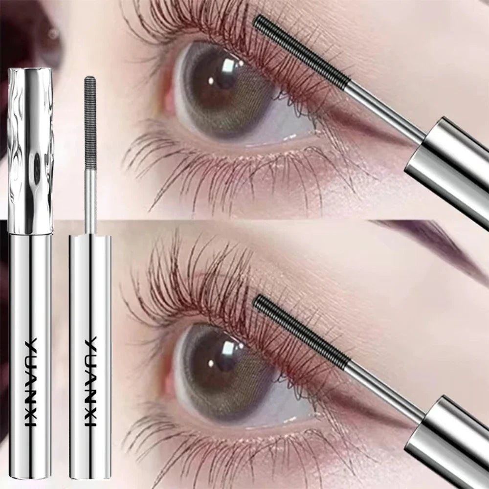 Steel Tube Mascara-Special Spiral Brush,Waterproof LongLasting Silk Fiber Mascara,keep Each Eyelash Curled for aLong Time Makeup