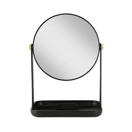 5X 1X Magnification Makeup Mirror with Accessory Tray Phone Holder 360 Degree Rotation Dual-Sided Vanity Mirror Ideal Makeup