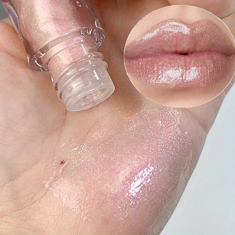 Mirror Waterproof Lip Gloss, Moisturizing Glitter Liquid Lipstick Makeup Long-Lasting Shine in Coral, Pink, and Skin Tones